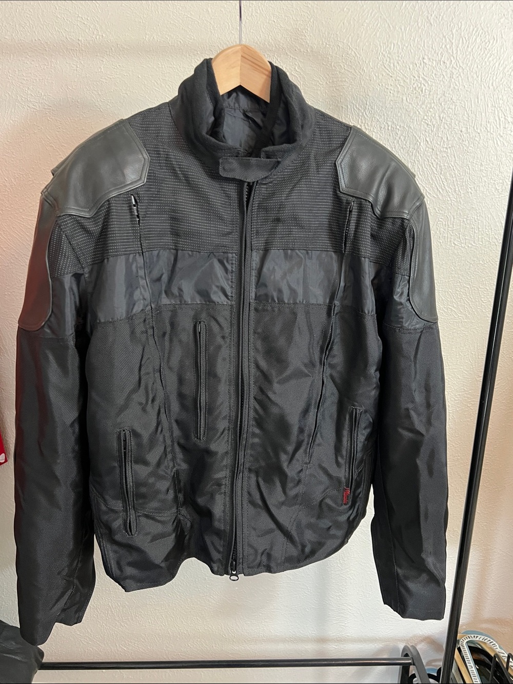 Milwaukee Motorcycle Clothing Co Black Leather Nylon Mesh Riding Jacket XXL